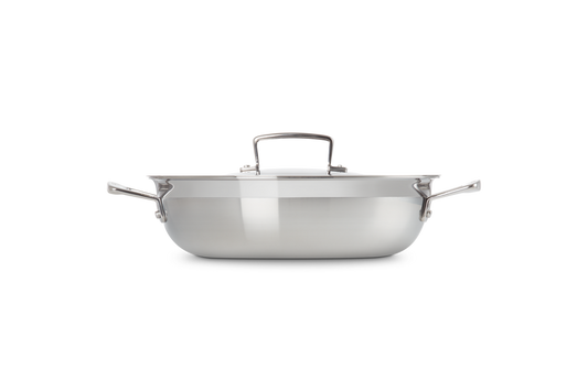 3-ply Stainless Steel Shallow Casserole with Lid