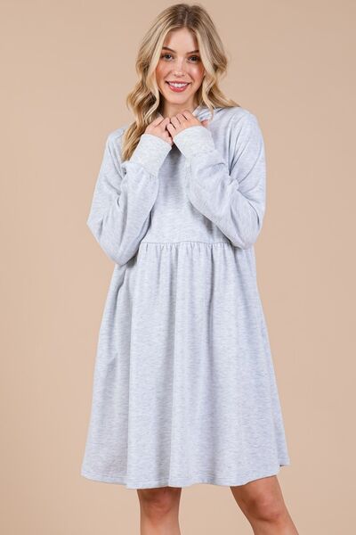 Ces Femme Long Sleeve Hooded Sweatshirt Dress