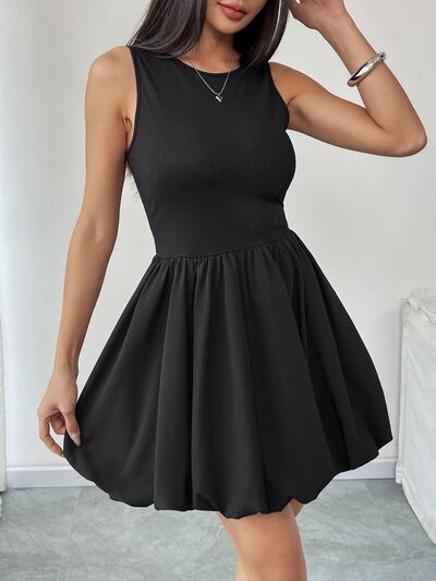 Perfee Ruched Sleeveless Mini Dress