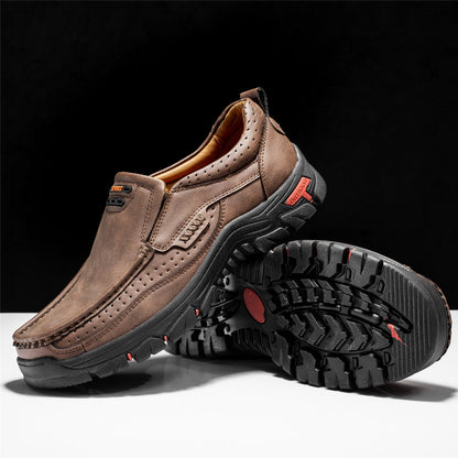 Men's Non-slip Walking Leather Lightweight Breathable Casual Loafers