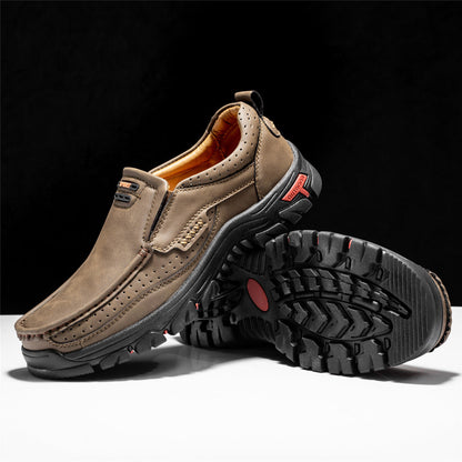 Men's Non-slip Walking Leather Lightweight Breathable Casual Loafers