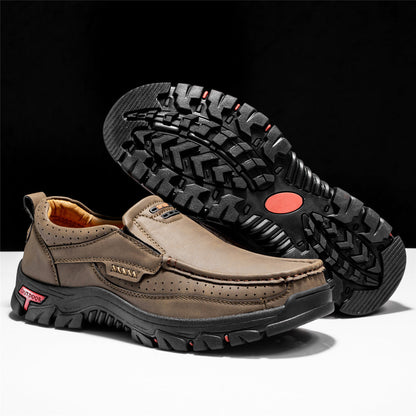 Men's Non-slip Walking Leather Lightweight Breathable Casual Loafers