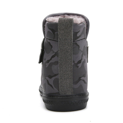 (Limited Time 70% Discount Event) Men's 2024 Winter New Warm Waterproof Non-Slip Puncture-Resistant Velcro Slip-On Snow Boots Ankle Support Orthopedic Wide Toe Arch Support Cotton Shoes