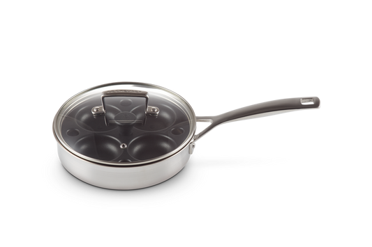 3-ply Stainless Steel Uncoated Saute Pan with Poaching Insert