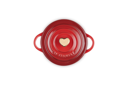 Stoneware Petite Casserole with Gold Heart Knob