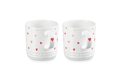 Stoneware Set of 2 Hearts Mugs