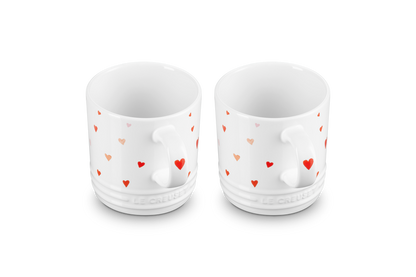 Stoneware Set of 2 Hearts Mugs