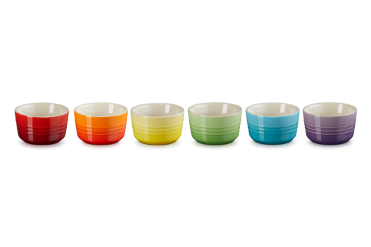 Stoneware Rainbow Set of 6 Mini Ramekins