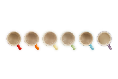 Stoneware Rainbow Set of 6 Espresso Mugs