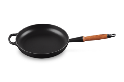 Cast Iron Frying Pan with Wooden Handle