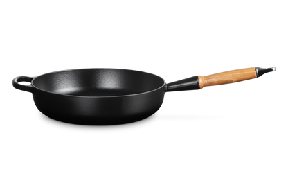 Cast Iron Saute Pan with Wooden Handle 28CM