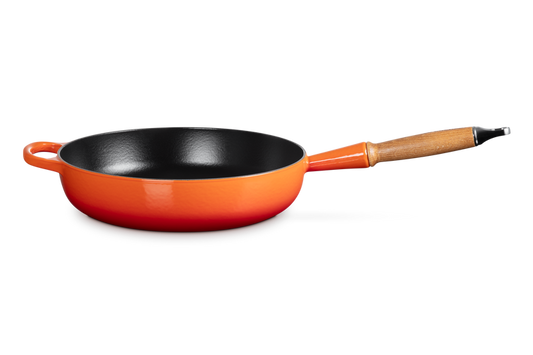 Cast Iron Saute Pan with Wooden Handle 28CM