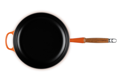 Cast Iron Saute Pan with Wooden Handle 28CM