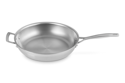 3-ply Stainless Steel Uncoated Frying Pan with Helper Handle