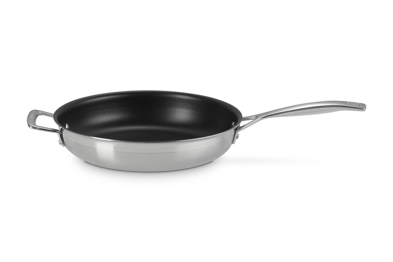 3-ply Stainless Steel Non-Stick Frying Pan with Helper Handle