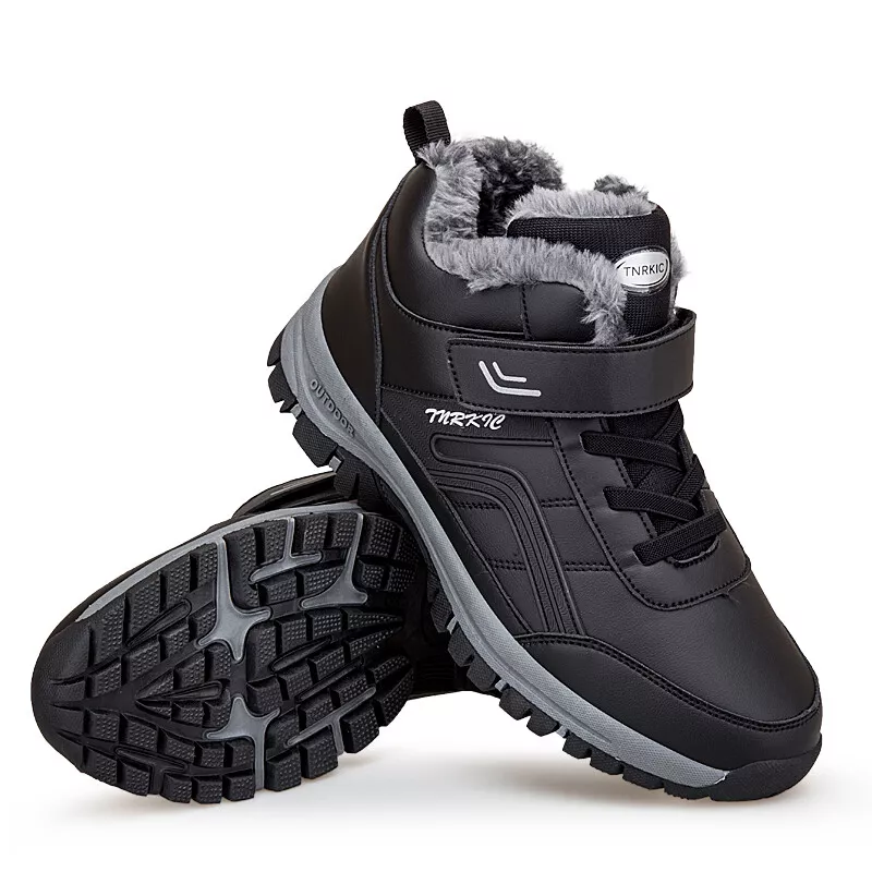 (Limited Time 49% Promotional Discount) Men's Winter Warm Orthopedic Hiking Snow Boots Waterproof Non-slip Wide Toe Arch Support Work Boots