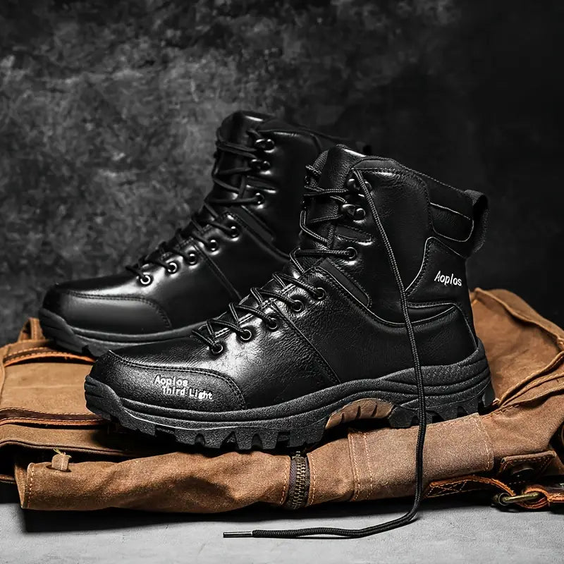 (⏰Limited Time 70% Off Event) Men's Waterproof Non-slip Anti-puncture Hiking Boots Ankle Support Wide Toe Arch Support Orthopedic Work Boots