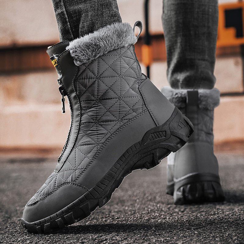 (Limited Time 70% Discount Event) Men's 2024 Winter New Wide Toe Ankle Support Orthopedic Arch Support Snow Boots Warm Waterproof Non-slip Anti-puncture Hiking Boots