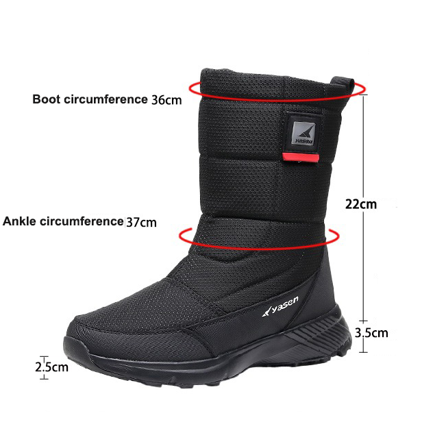 (Limited Time Sale 49%off)Unisex Snow Boots Thick Leather Platform Fur Lined Warm Mid-Calf Boots Waterproof Non-slip Winter Boots(2024Warmth upgrade)