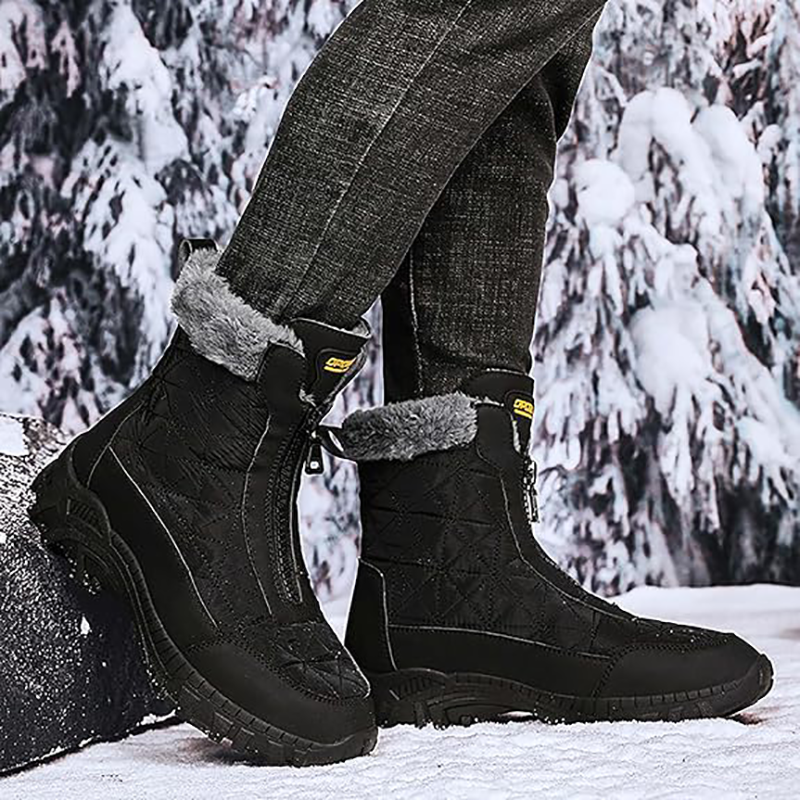 (Limited Time 70% Discount Event) Men's 2024 Winter New Wide Toe Ankle Support Orthopedic Arch Support Snow Boots Warm Waterproof Non-slip Anti-puncture Hiking Boots