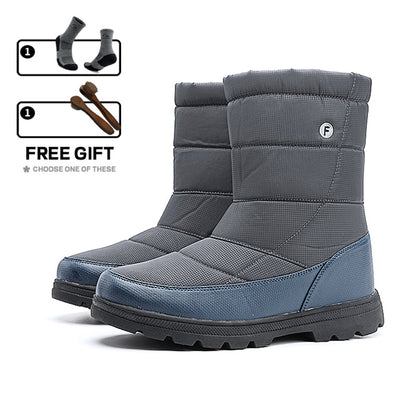 (Limited Time 70% Discount Event) Men's 2024 Winter New Style WarmWaterproof Non-Slip Puncture-Resistant One-Step Snow Boots Orthopedic Ankle Support Wide Toe Arch Support Hiking Boots