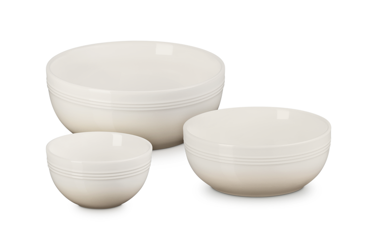 Stoneware Coupe Set of 3 Serving Bowls
