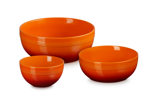 Stoneware Coupe Set of 3 Serving Bowls