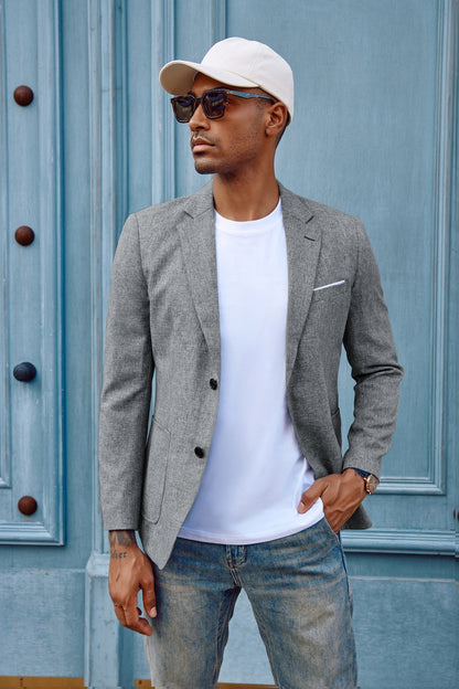 Men's Casual Sport Coat Blazer Two Buttons Lightweight Business Jackets