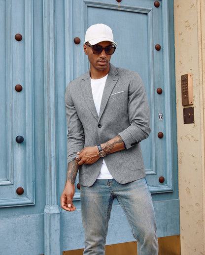 Men's Casual Sport Coat Blazer Two Buttons Lightweight Business Jackets