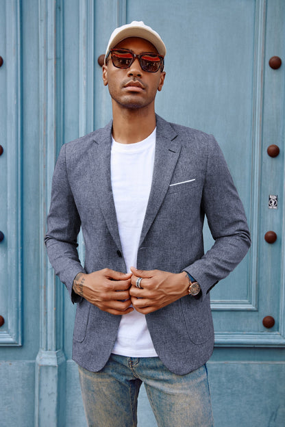 Men's Casual Sport Coat Blazer Two Buttons Lightweight Business Jackets
