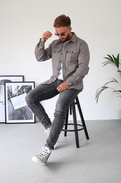 Men's Button Down Shirt Jacket (Buy 2 Free Shipping)