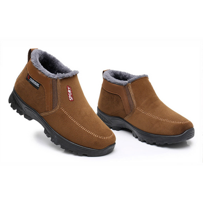 (Limited Time 70% Discount Event) Men's 2024 Winter New Waterproof And Non-Slip Slip-On Warm Cotton Shoes Correction Ankle Support Wide Toe Arch Support Sports Shoes