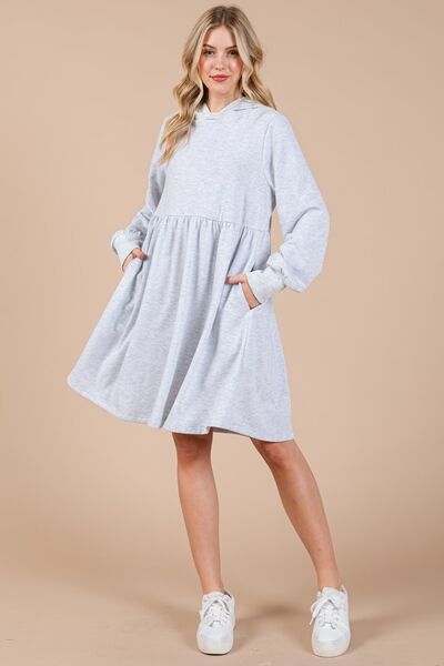 Ces Femme Long Sleeve Hooded Sweatshirt Dress