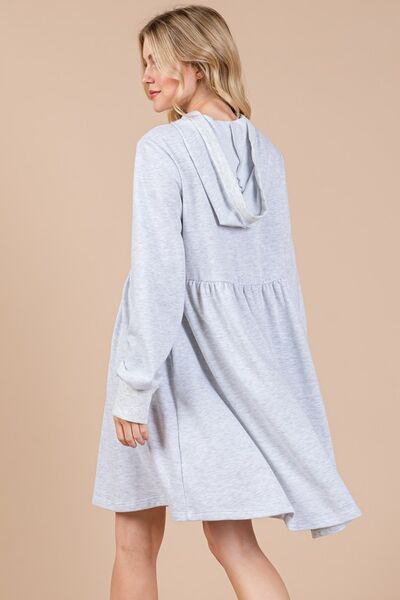 Ces Femme Long Sleeve Hooded Sweatshirt Dress